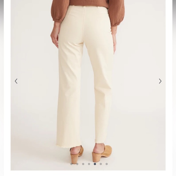 Marine Layer Bridget Full Length Raw Edge Pant in Cream Size 4 - Picture 3 of 10